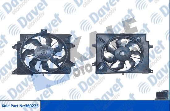 KALE 360275 Fan Motoru Davlumbazli Hyundai Elantra 1.6 Crdi I30 11>16 Kia Ceed 1.4 1.6 Crdi 12>18